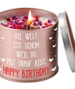 PRSTENLY Metall Kerze Geburtstagsgeschenk für Frauen Beste Freundin Mama Schwester Tochter