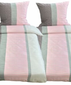 Leonardo Vicenti Bettwäsche: Microfaser Bettbezug, 135x200 cm, 4-teilig, Rosa-Grau Gestrickt - Sofa und SchlafzimmerIdea