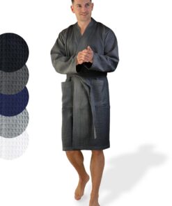 SIEGENTHAL Leichter Herren Bademantel – Hohe Qualität, Weich, Waschbar, Perfect für Frühlingstag OEKO-TEX Standard 100
