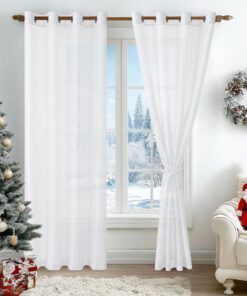 Hiasan 2er Set Transparente Vorhänge für Wohnzimmer und Schlafzimmer 240x140cm Weiß Recycled Claim Standard Boutiquedeko