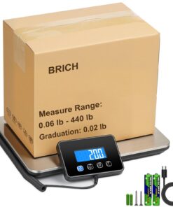 BRICH Digitale Plattformwaage 200 kg – 10 g Genauigkeit, USB-wiederaufladbar