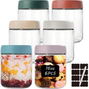 6er Pack 500ml Einmachgläser mit Schraubdeckel und Luftdichtem Design für Marmelade- und Nacht-Milch-Vorbereitung