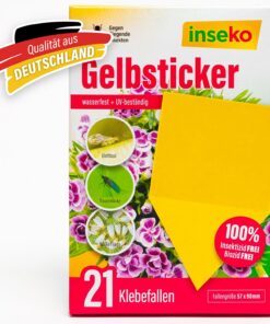 Inseko Gelbsticker I Gelbtafeln gegen Trauermücken I 100%_giftfrei (21 Stück)