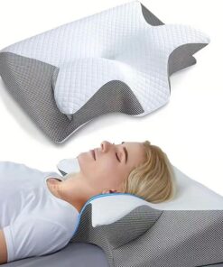 Seladi Airflow Pro Nacken Therapiekissen Memory Foam für Rücken- & Bauchschläfer (Grau)