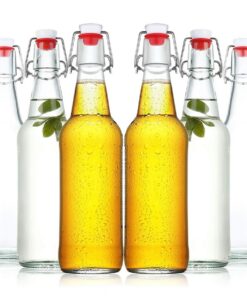 6er Set Glasflaschen 500ml mit Bügelverschluss - Zum Befüllen mit Saft, Öl & Essig