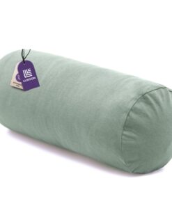 Nackenrollenbezug mit Reißverschluss – weich, waschbar und trocknergeeignet - Salbei Grün, 100% Baumwolle, 15x40 cm Na