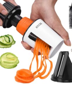 XREXS Gemüsespiralschneider 2in1 - Zucchinispaghetti & Gemüsenudeln Maker für Karotten, Gurken & Zucchini