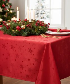 KAMACA Lotus Effekt Tischdecke Magic Stars für Advent und Weihnachten - Flüssigkeiten perlen ab, stilvoller Fleckschutz,