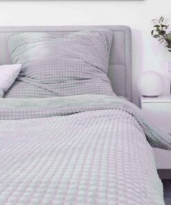Leonardo Vicenti Winter Bettwäsche Plüsch Cashmere Touch, Grau, 200x230 cm + 40x60 cm, Gestepptes Diamant Design OEKO-TE