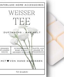 Interluxe Duftmelt Wachsmelt für angenehmen Raumduft White Tea Duft 100% pflanzlich Waxmelt | Interluxe White Tea Duftw