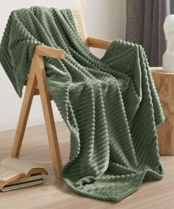 Wohn-Kuscheldeckenweise & warm für Sofa, 150x200cm, Olivgrün, flauschig als Wohndecke | Sofadecke 150x200cm weiche & wa
