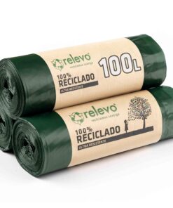 Relevo 30 Stück Müllbeutel 100 L - 100% Recycelt Müllsäcke mit Zugband
