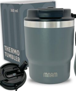 Thermobecher mnam To Go Kaffee 360 ml - Kaffebecher mit Griff Auslaufsicher - Coffee Mug (360 ML)