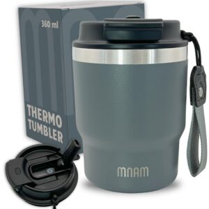Thermobecher mnam To Go Kaffee 360 ml - Kaffebecher mit Griff Auslaufsicher - Coffee Mug (360 ML)