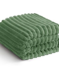 WAVVE Flauschig SofaDecke, XXL Wohndecke für Zimmer Deko, Grüne Couchdecke, 220x240 cm