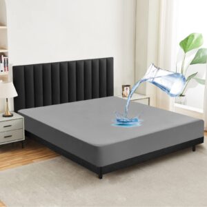 Mafudoxi Wasserdichter Matratzenschoner 90x200 cm - Atmungsaktiv, Hochwertig, Waschbar bei 60° - Grey OEKO-TEX STANDARD