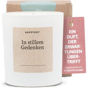 Geschenk für Trauernde - Trauerkerze Handgemachte Sojawachs Duftkerze Weiß Trost Geschenke