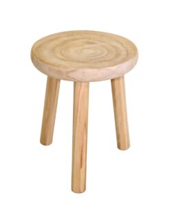 Spetebo Holz Blumenhocker - Deko Hocker rund naturbelassen - Beistelltisch für Pflanzenständer