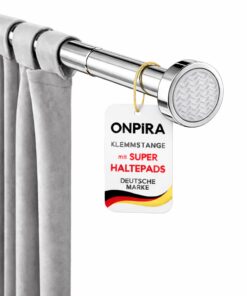 Onpira® Gardinenstange ausziehbar ohne Bohren (105-185 cm, Edelstahl)