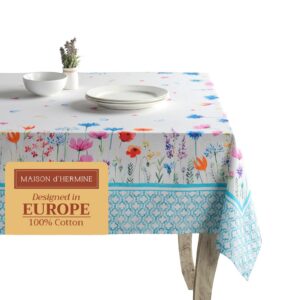 Maison d' Hermine Blume 100% Baumwolle Tischdecke für die Familie im Freien OEKO-TEX STANDARD 100