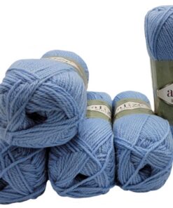 Ilkadim Export Alpaka Royal Strickwolle 100 Gramm, einfarbig mit 15% Alpakawolle (blau 356) Ilkadim Export Alpak