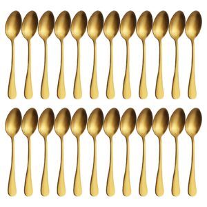 BEWOS Dessertlöffel Set, Edelstahl 20,3 cm, Hochglanzpoliert, Spülmaschinenfest für Zuhause, Küche oder Restaurant
