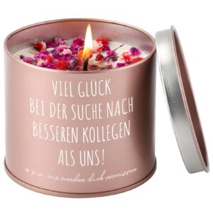 PRSTENLY Abschiedsgeschenk für Kollegen - Kerzenhalter mit Freundschaft, Ruhestand und Dankeschön Geschenke für Frauen