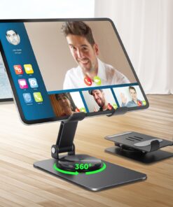 HOTUT Stable 360 Grad Drehbarer Tablet Ständer für iPad und iPhone (Schwarz) HOTUT Verschiptablerer Tablet Ständer für T