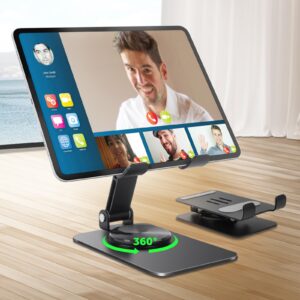 HOTUT Stable 360 Grad Drehbarer Tablet Ständer für iPad und iPhone (Schwarz) HOTUT Verschiptablerer Tablet Ständer für T
