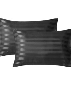 Damier Satin Kissenbezug 40x80cm Schwarz Hochwertige Seidige Mikrofaser Schont Haare und Haut