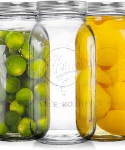 Tebery 3 Stück Einweckgläser 64oz Wide Mouth Mason Jars für Canning und Fermentierenuleder "user Tebery 3 Stück 1.9L Ei