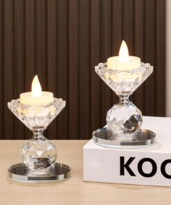 Kristall Kerzenhalter Set Hochzeitsfeier Weihnachtsdekoration (Style1)