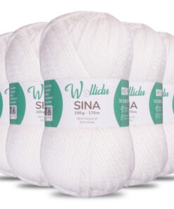 Wollidu Premium Strickwolle 500g Weiß OEKO-TEX zertifiziert - Stricken & Häkeln