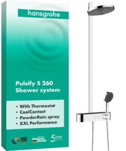 Hansgrohe Duschsystem Pulsify S mit Thermostat und 2 Strahlarten für Bad und Schwimmbad Chrom