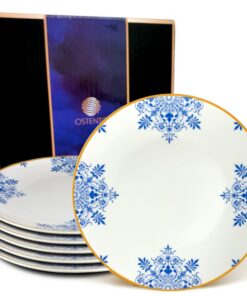 Porzellan Teller - Speiseteller 6er Set ≈Ø 27 cm (10.5 Zoll) für Dinner & Essenseien Noble White