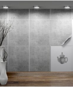Fliesenaufkleber .:Dekor Greydi Selbstklebende Fliesen-Folie 20x25 cm für Bad & Küche | Entfernbare Klebe-Folie für Wand