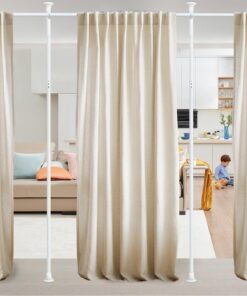 Verstellersparsedale ohne Bohren für Erkerfenster, verstellbar, strapazierfähig, Weiß | Mieterfreundliche Gardinenstang