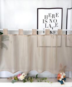 Devola Modern Bistrogardine Transparent Fenstervorhang Küche HxB 45x60cm Sand 1 Stück Devola Transparent Fenstervorhan