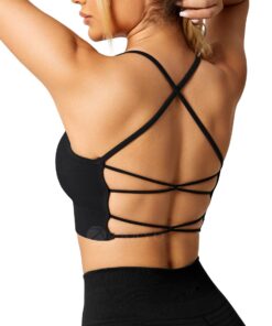 ZAAYO Damen Fitness BH Gepolstert für Yoga Abnehmbarer Brustpolster Fitnesssportbekleidung