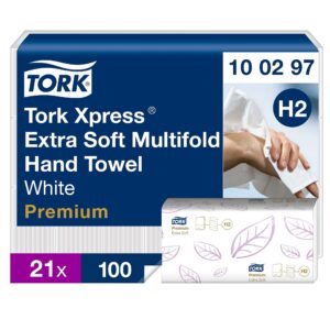 Tork Xpress extra weiche Multifold Papierhandtücher - umweltschonend und saugfähig für H2 Premium Handtuchspender - 21 x