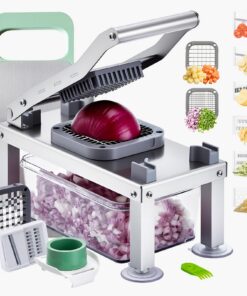 VEVOR Gemüseschneider mit 8 Edelstahlklingen - All-in-1 Mandoline mit Behälter für schnelles Schneiden
