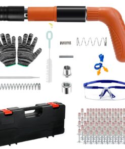 Mini Nagelpistole mit 200 runden Nägeln für Stahl & Beton | Tragbare Nagelpistole mit Einstellbarer Schalldämpfer für Z