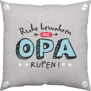 H:)PPY Life Kissen Motiv "Opa" Baumwoll-Zierkissen | 40 cm x 40 cm | Kissen mit Spruch | Trendig Dekoration | 46122