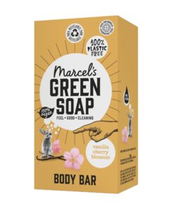 Marcel's Green Soap Dusch Seife Vanille & Kirschblüte - Umweltfreundlich, Vegan, 97% Biologisch abbaubar - 150 gr [Amazo