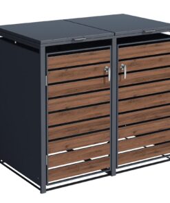 SCHARTEC® Mülltonnenbox 2er anthrazit - erweiterbar für Speicherkapazität und hygienische Nutzung | SCHARTEC® Mülltonne