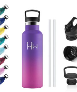 Thermosflasche 500ml, Vakuum Edelstahl Trinkflasche für Frauen & Männer, Wandern & Camping, BPA-Frei, Kohlensäure-Geeign