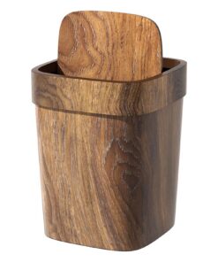 Flkiglm 12L Abfalleimer Aus Holz Mit Deckel Ideal Für Haus und Büro - Natürlicher-design & Vielseitig als Speicherlösung