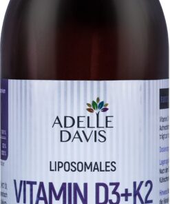 Adelle Davis® Liposomales Vitamin D3 und K2 hochdosiertes flüssiges Vitamin, 200 ml für Vegane, Soja- und Glutenfrei, So