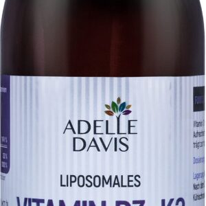 Adelle Davis® Liposomales Vitamin D3 und K2 hochdosiertes flüssiges Vitamin, 200 ml für Vegane, Soja- und Glutenfrei, So