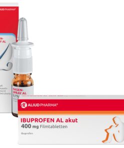 ALIUD PHARMA Erkältungsset: IBUPROFEN 400 mg Schmerzmittel (20 Stück) & NASENSPRAY 0,1% (10 ml) für Schnelle Erleichteru